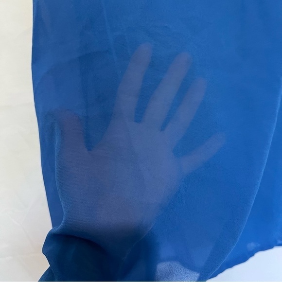 AMBIANCE Apparel blue sheer Racerback tank top large - Picture 2 of 6